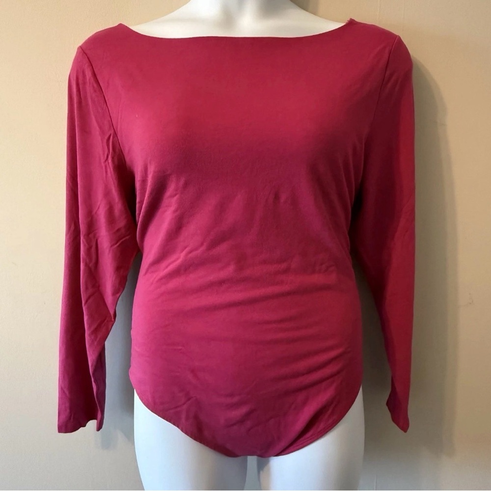 Banana Republic Long Sleeve Boatneck Bodysuit Pink XXL